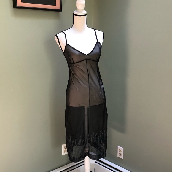 Zara Dresses & Skirts - Zara sheer slip with painted design